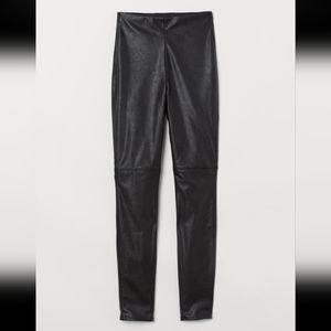 H&M faux black leather leggings